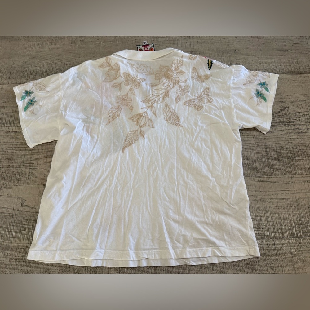 Johnny Was Lorne Embroidered Polo Shirt, J13521-5 Size M - Picture 2 of 16